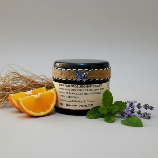 Fresh Mint Smooth Glide Shaving Soap - Natural Shaving Soap - Silk & Sage
